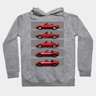 The five silhouettes of the classic roadster convertible sports car Hoodie